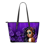 Calavera - Small Leather Tote - Purple